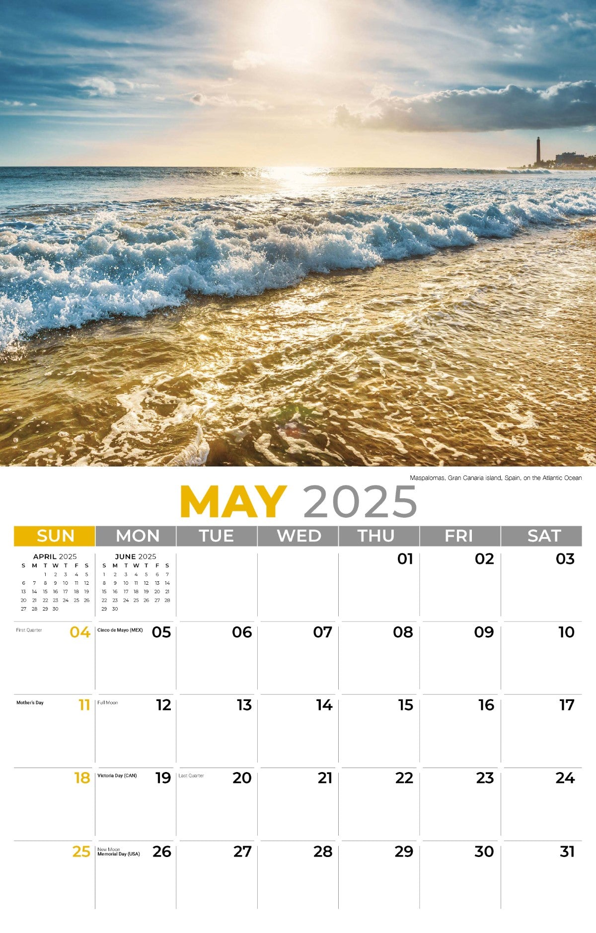 Galleria Wall Calendar 2025 Sun Sand & Surf