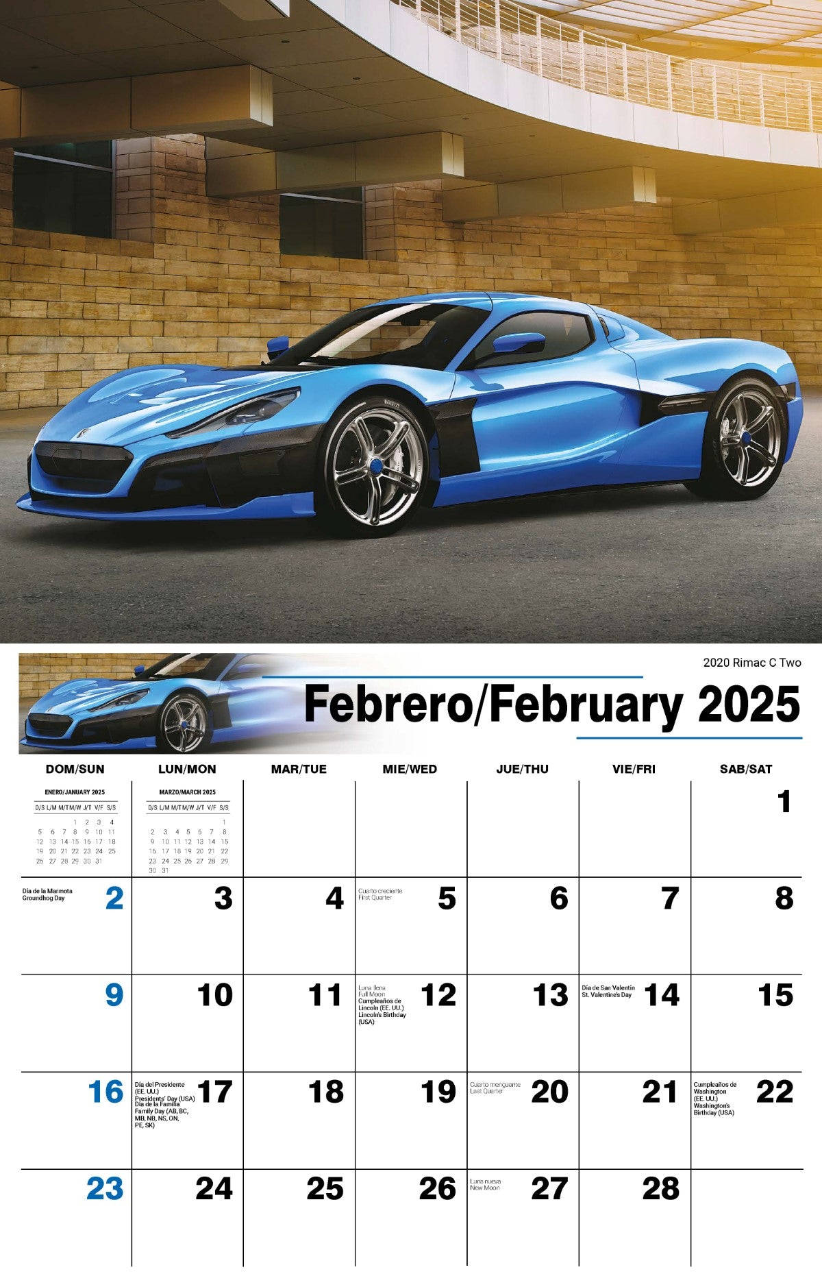 Galleria Wall Calendar 2025 Exotic Cars SP/ENG