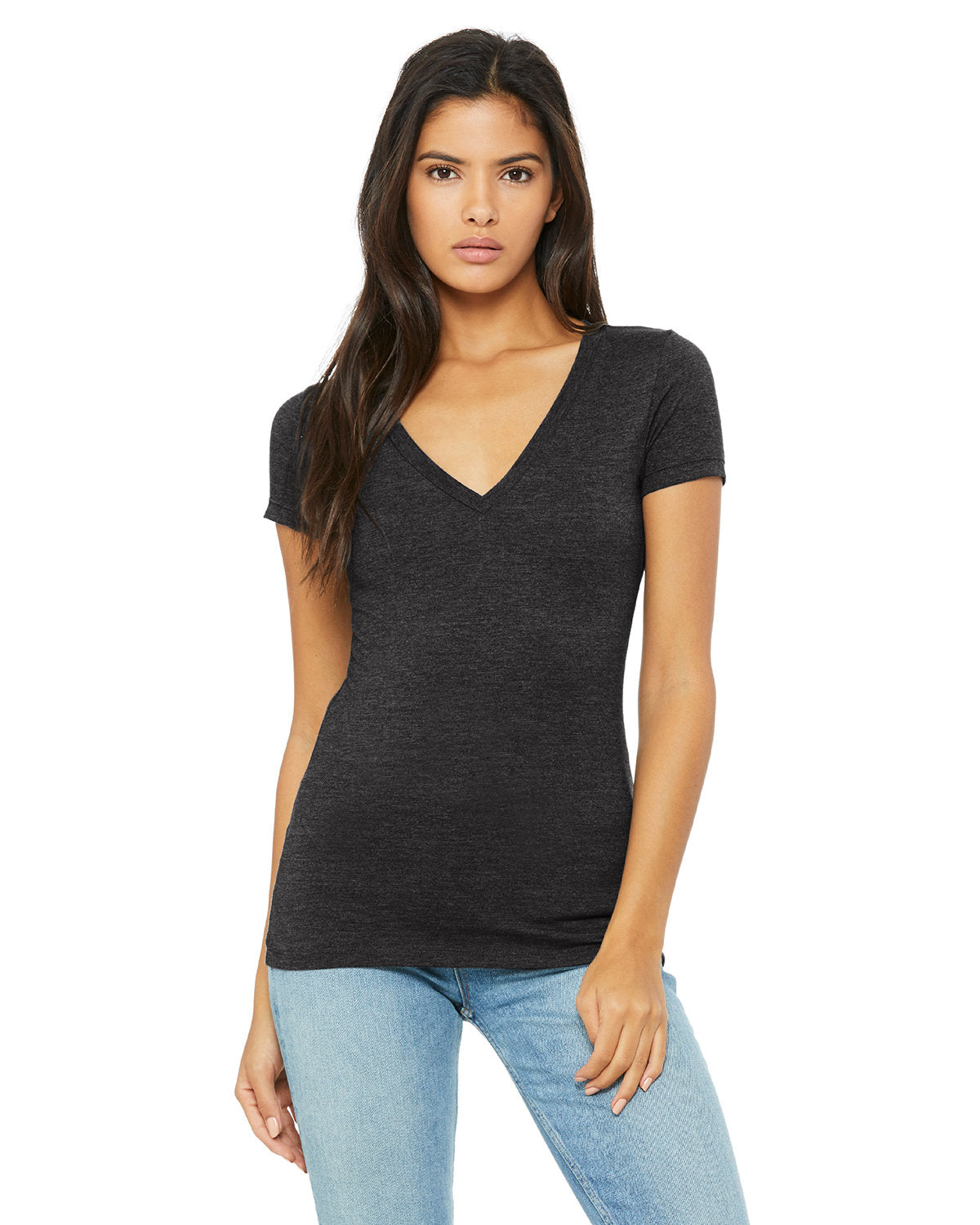 BELLA+CANVAS Ladies' Jersey Short-Sleeve Deep V-Neck T-Shirt