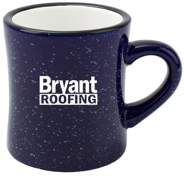 Diner 10oz speckled cobalt exterior/white interior mug vitrified