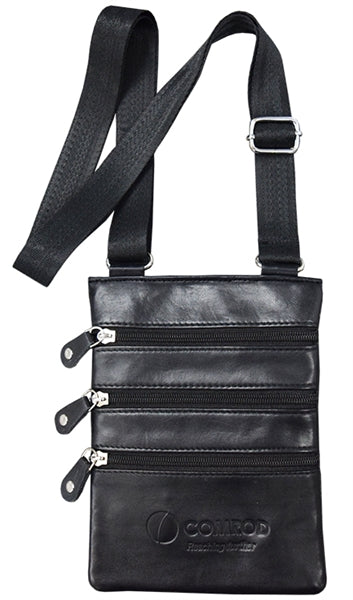 Black Shoulder bag with-out buttons genuine smooth sheep nappa leather