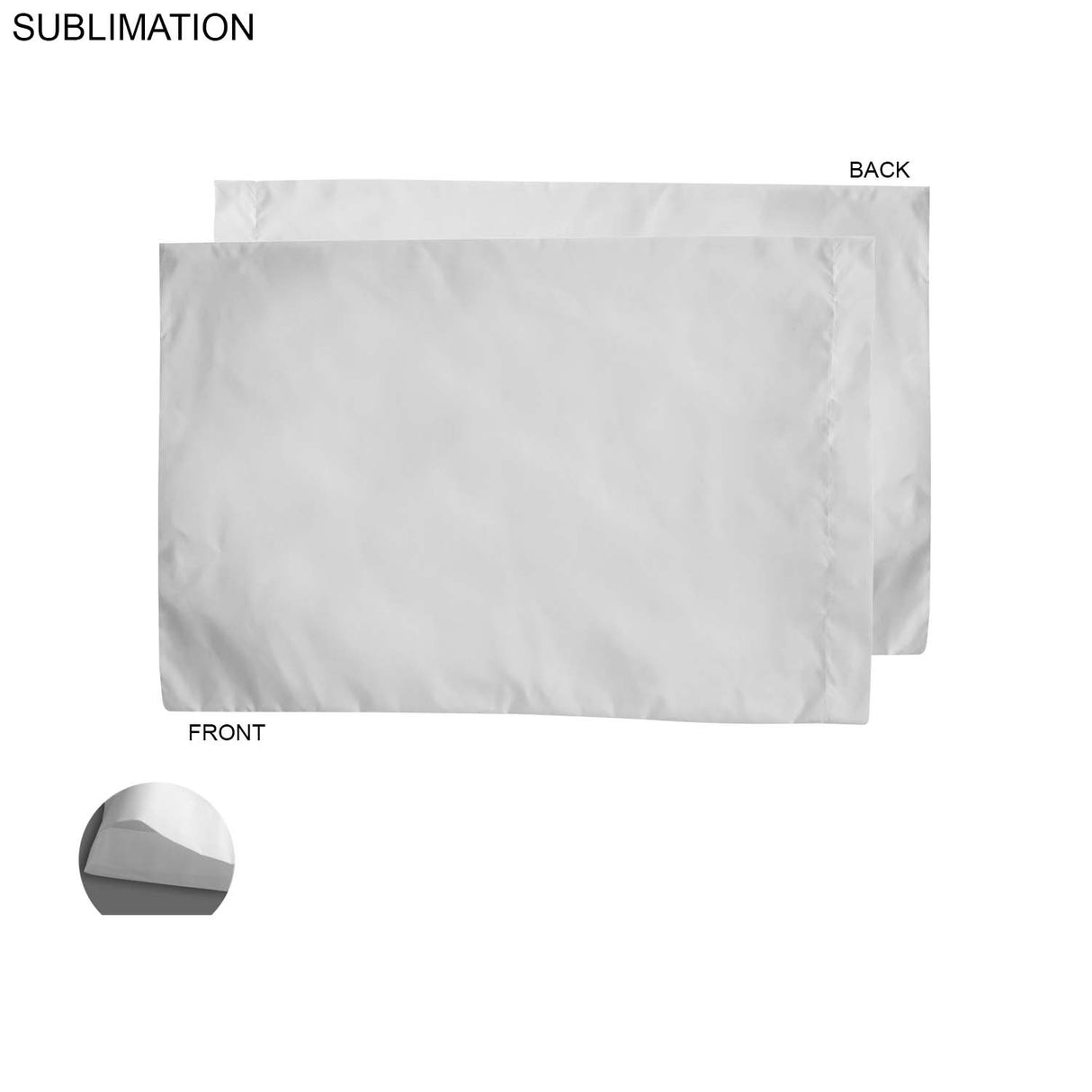 Photo Poplin White Pillowcase, 33x21, 2" End Hem, Fits standard size pillow, Sublimated