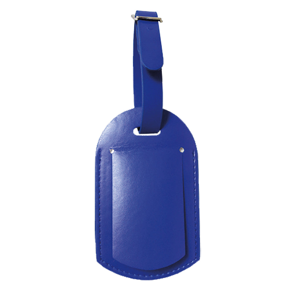 Vegan Leather Blue Luggage Tag