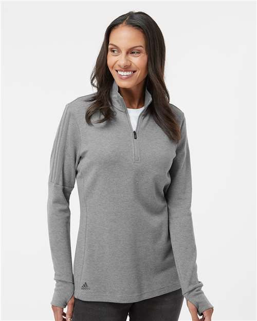 Adidas® Women's 3-Stripes Quarter Zip Sweater