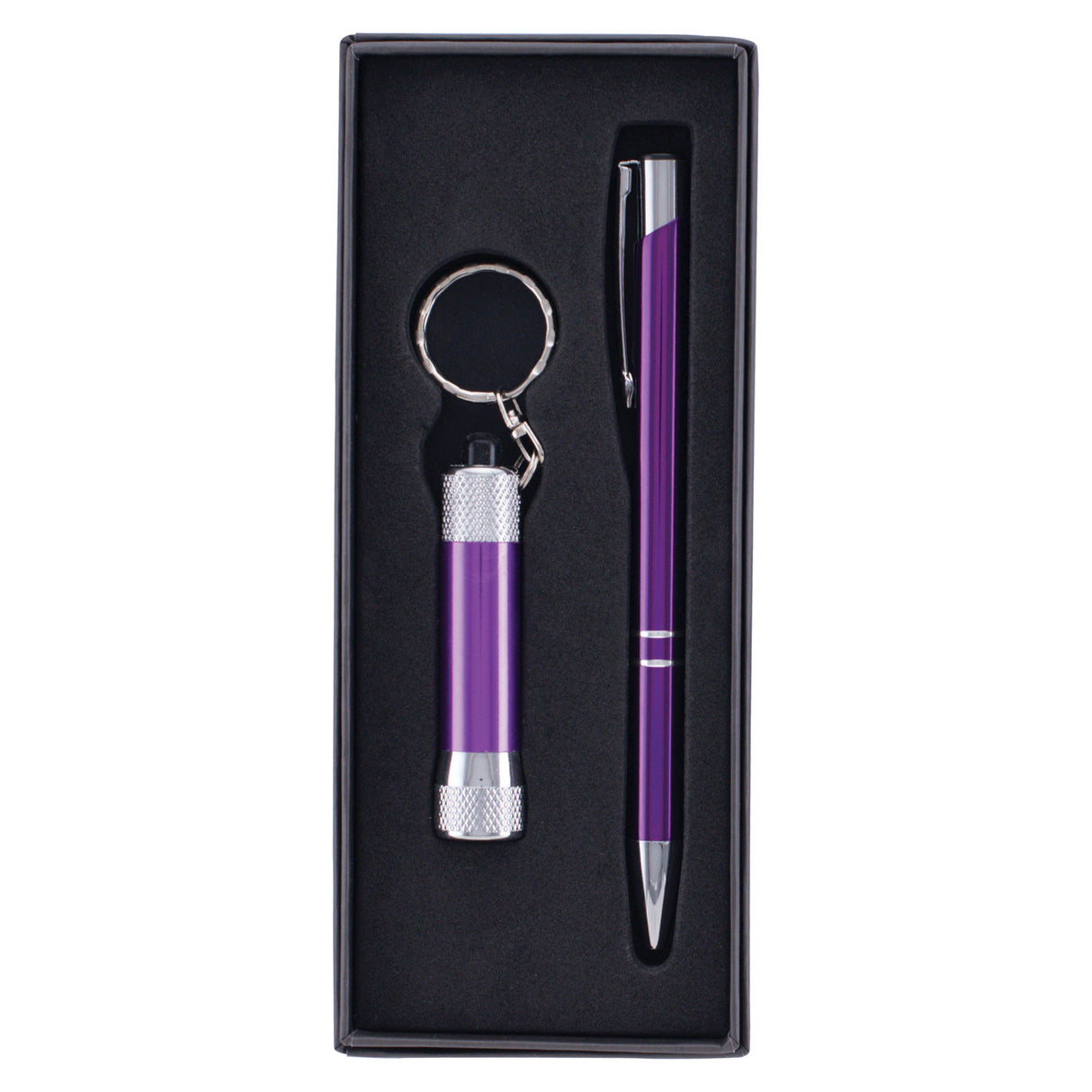 Tres-Chic/Chroma - Laser Engraved Metal Pen & Flashlight Gift Set
