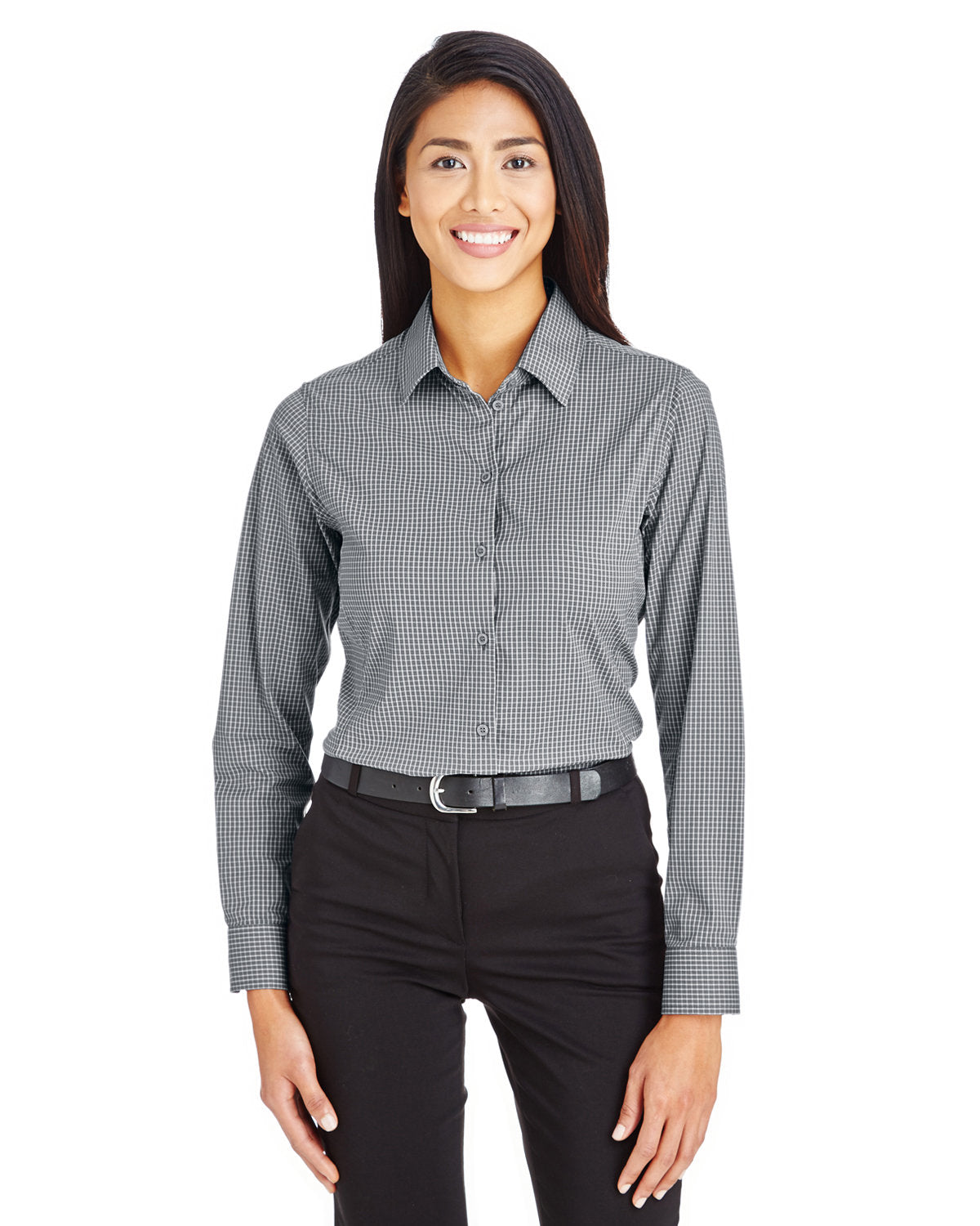 DEVON AND JONES CrownLux Performance® Ladies' Tonal Mini Check Woven Shirt