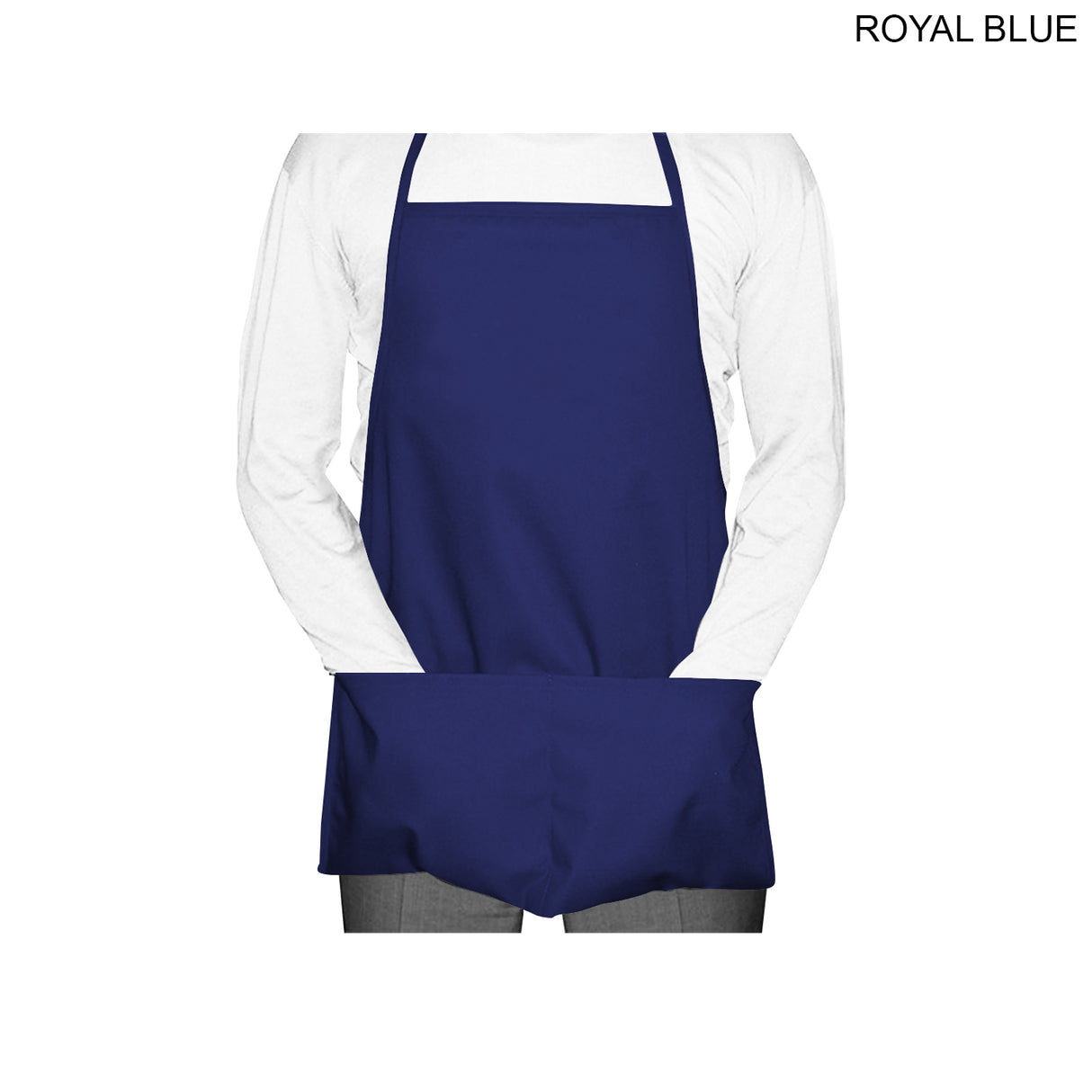 Domestic made Shorter length Twill Bib Apron, 19x24, 2 Pockets, Heat Transfer Logo