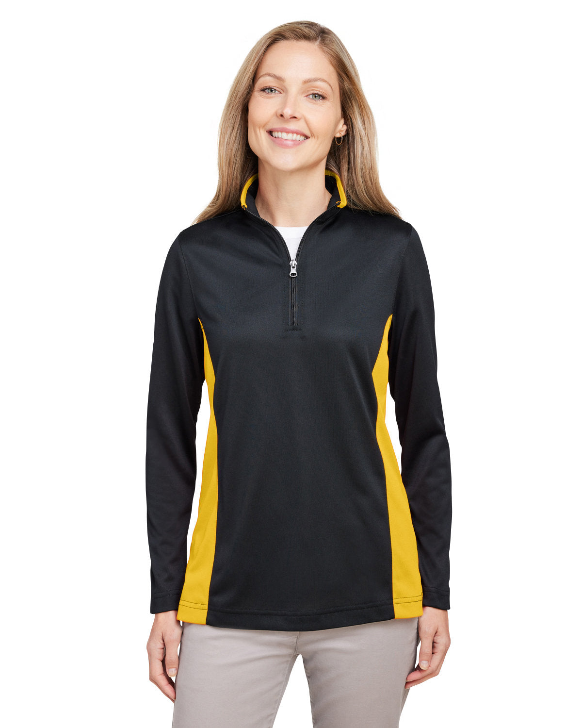 Harriton Ladies' Flash Snag Protection Plus IL Colorblock Quarter-Zip