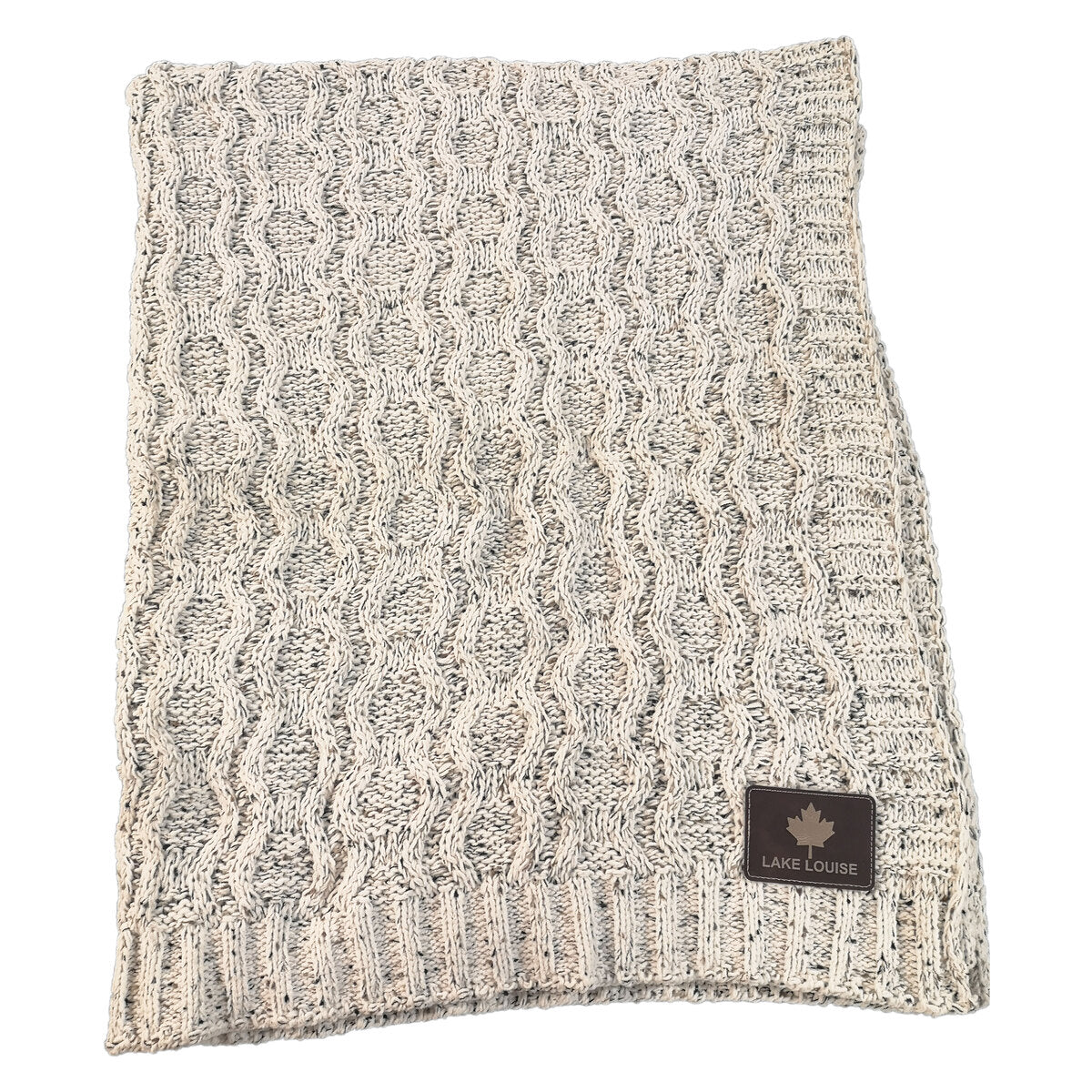 Personalized Heather Cable Knit Chenille Blanket, 50x60, with Lasered logo patch, NO SETUP CHARGE