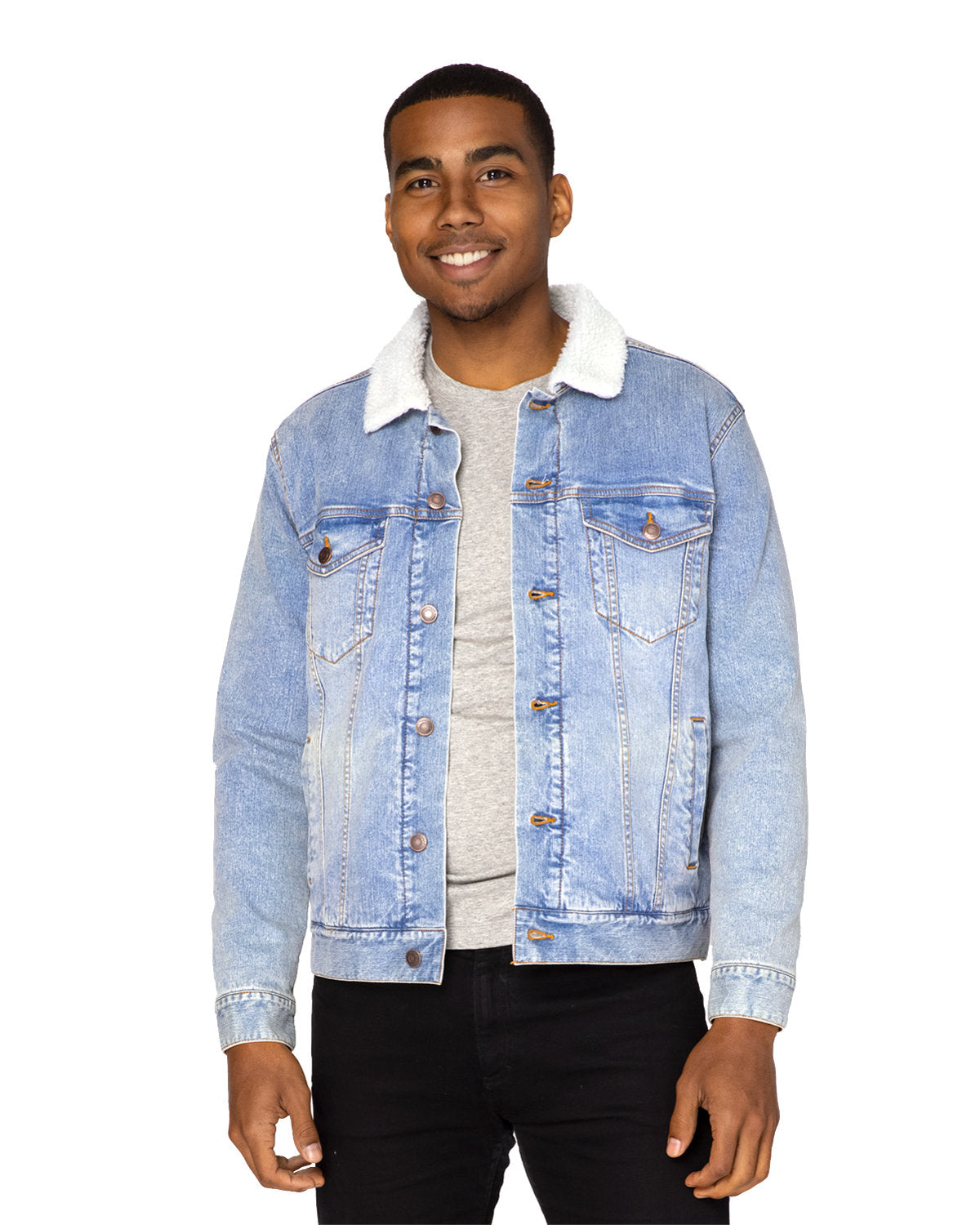THREADFAST Unisex Sherpa-Lined Denim Jacket
