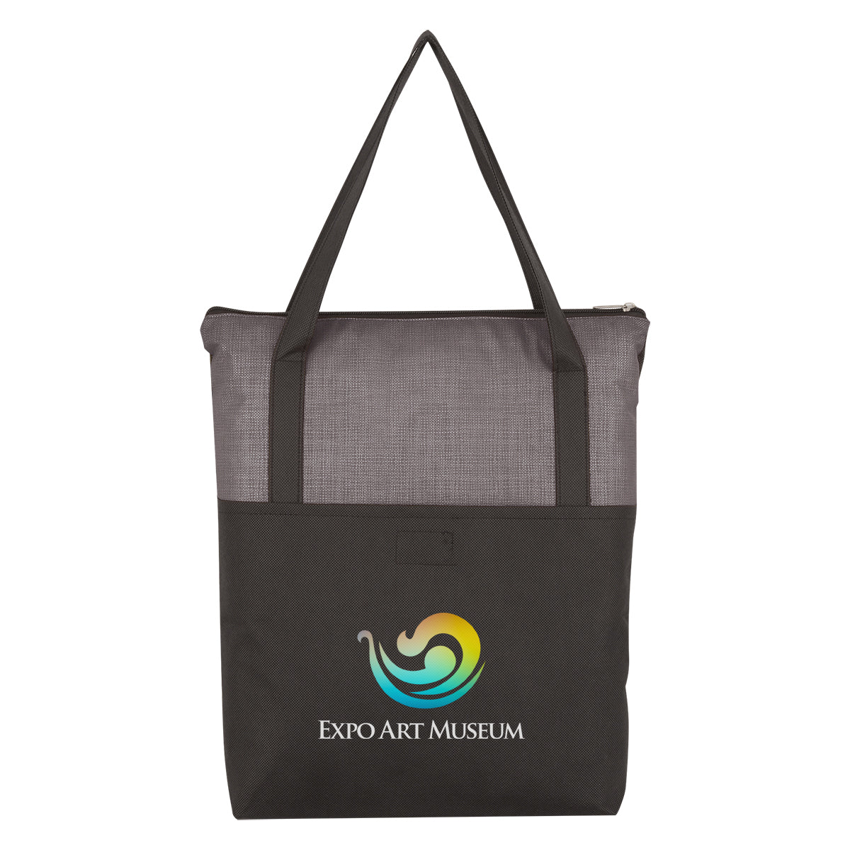 Crosshatch Non-woven Zippered Tote Bag