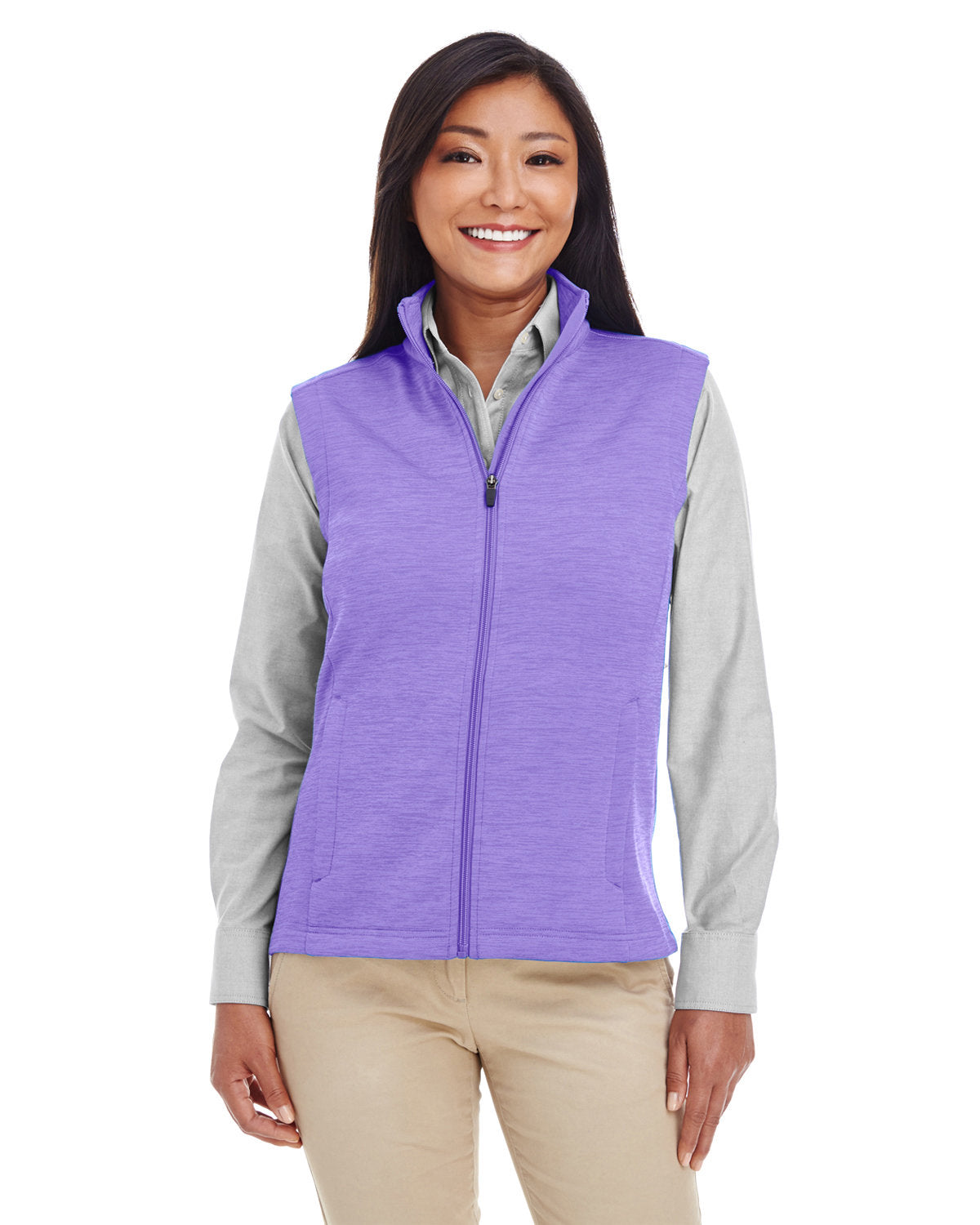 DEVON AND JONES Ladies' Newbury Mélange Fleece Vest