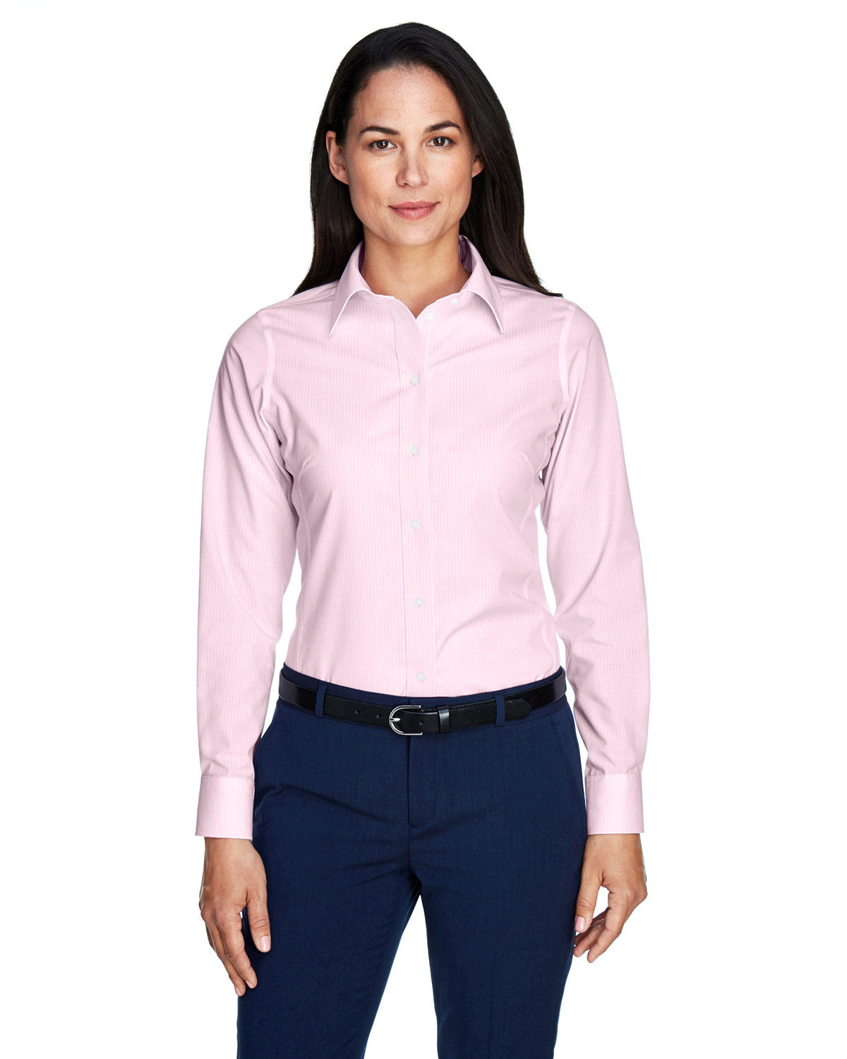 DEVON AND JONES Ladies' Crown Collection® Banker Stripe Woven Shirt