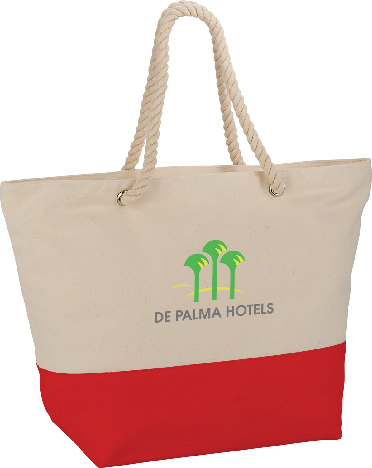 Zippered 12oz Cotton Canvas Rope Tote