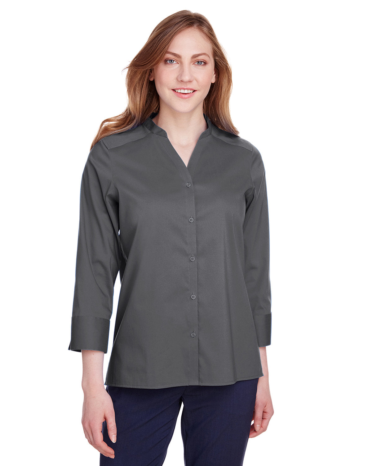 DEVON AND JONES Ladies' Crown Collection® Stretch Broadcloth 3/4 Sleeve Blouse