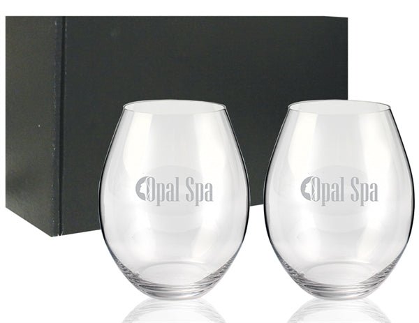 ~ Degustazione 20oz stemless RIEDEL crystal S/2 in an Onyx gift box