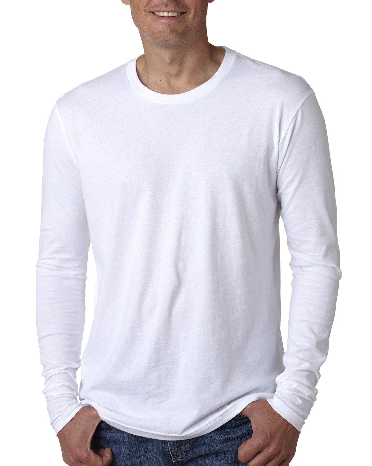 000044 NEXT LEVEL APPAREL Men's Cotton Long-Sleeve Crew