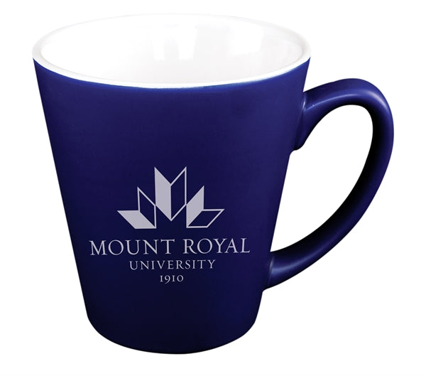 Small Cafe 12oz 2tone matte cobalt/glossy white mug