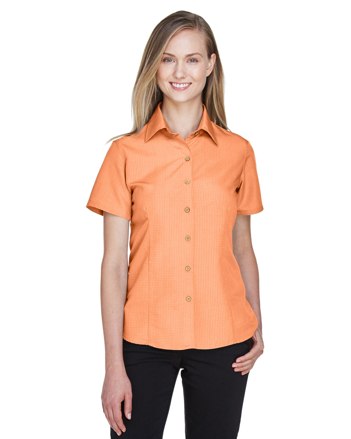 Harriton Ladies' Barbados Textured Camp Shirt