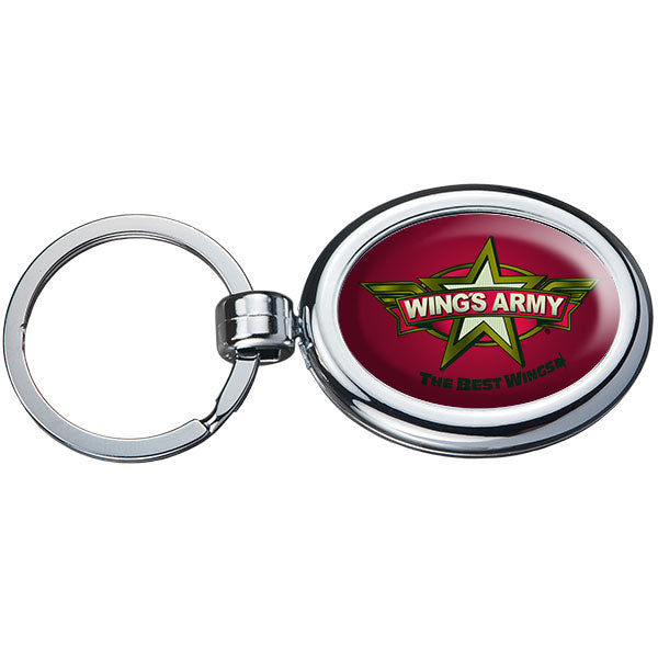 Two Sided Budget Chrome Plated Plastic Domed Key Tag Oval