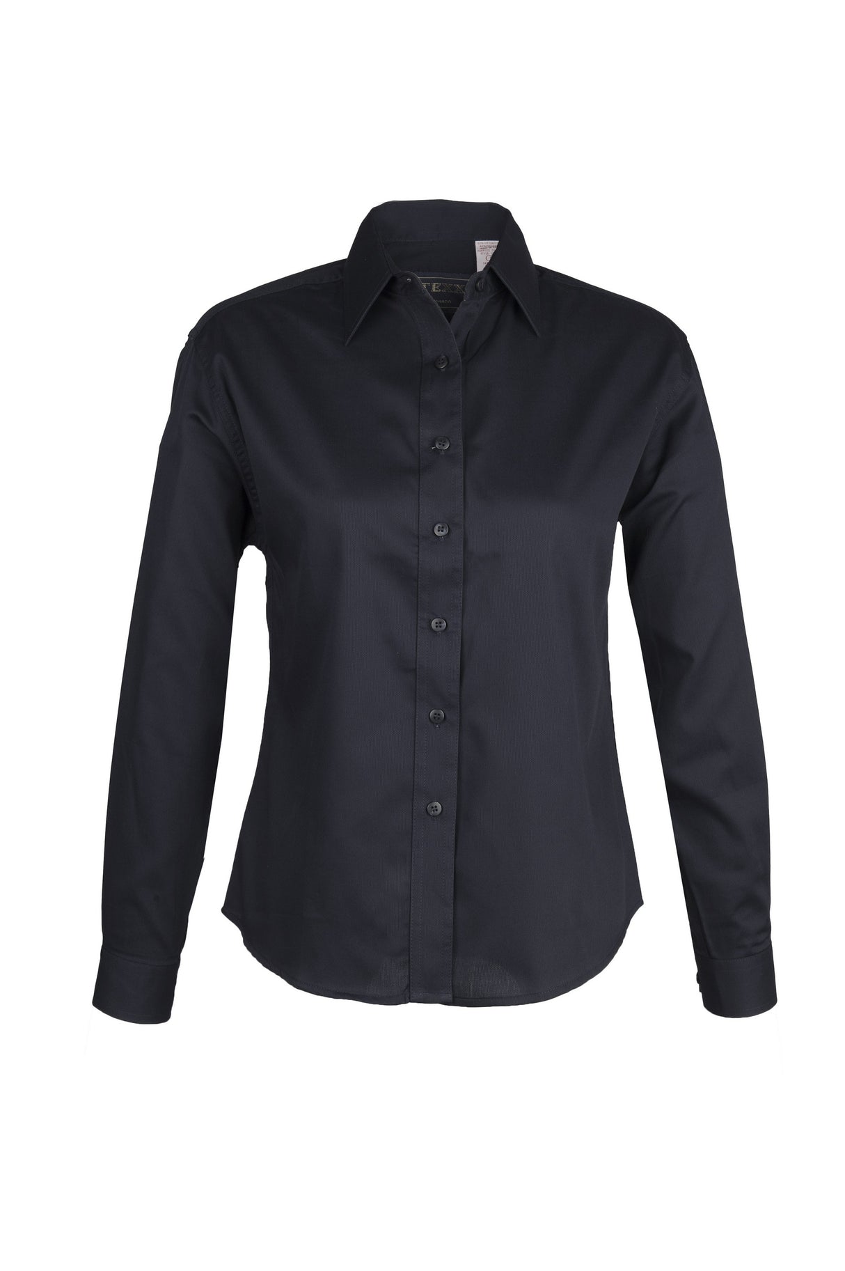 LADIES EASY CARE COTTON BLEND DRESS SHIRTS Long Sleeve(Black) (XS-3XL)