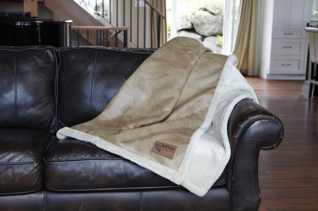 Faux Leather Throw (Laser Patch)