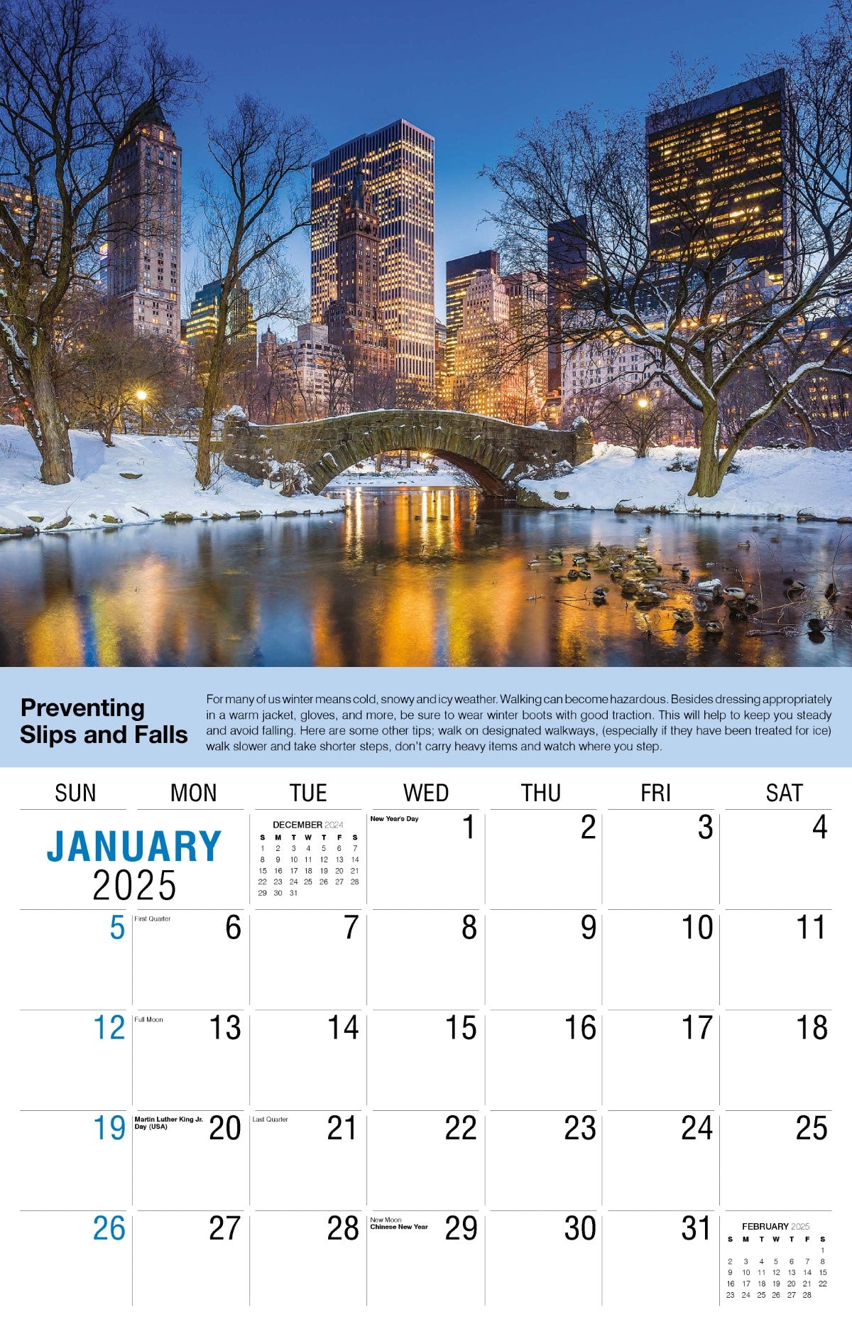 Galleria Wall Calendar 2025 Health Tips
