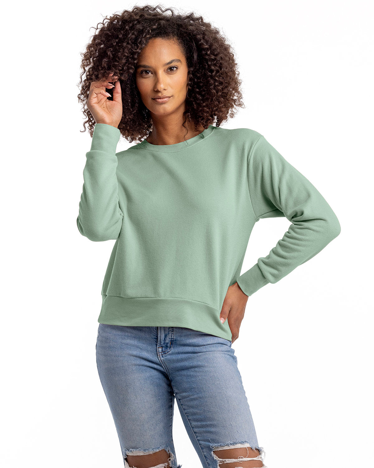 NEXT LEVEL APPAREL Ladies' Laguna Sueded Sweatshirt