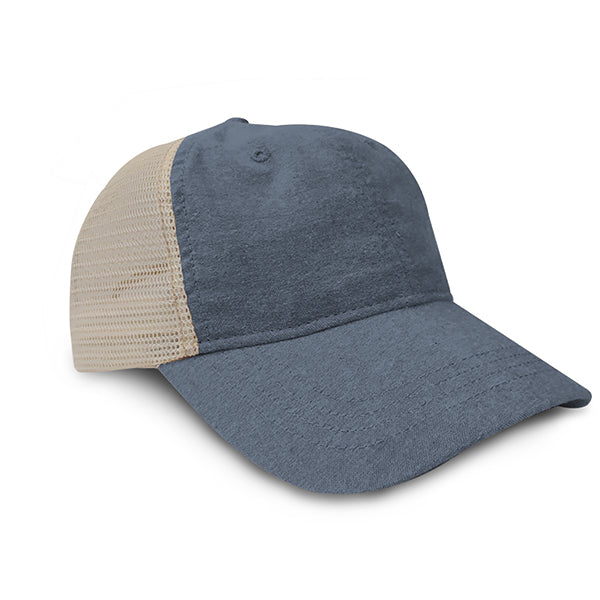 Unconstructed Chambray Washed Mesh Back Trucker Cap