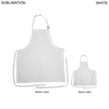 Domestic made Bib Apron, 25x28, No pockets, Adjustable Neck, Sublimated, White or Stock Colored Ties