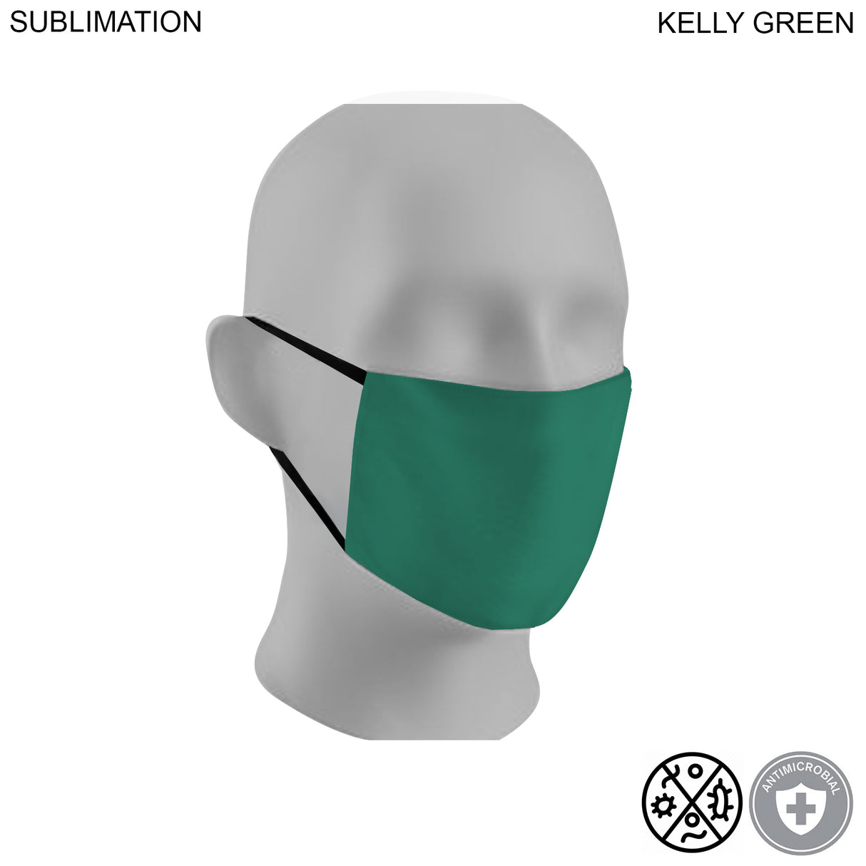 Individually Polybagged Sublimated 2ply Antimicrobial Face Mask available in EVERY COLOR
