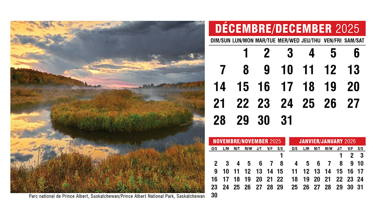 Scenes of Canada (English/French) Desk Tent Calendar