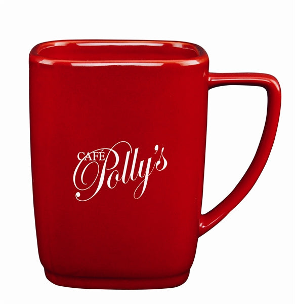 Brick Red 15oz square ceramic mug