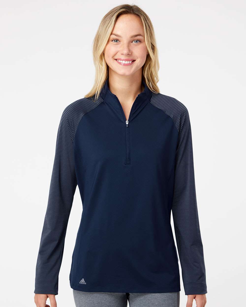 Adidas® Women's Stripe Block Quarter Zip Pullover