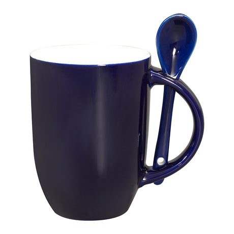12 Oz. Dapper Ceramic Mug w/Spoon