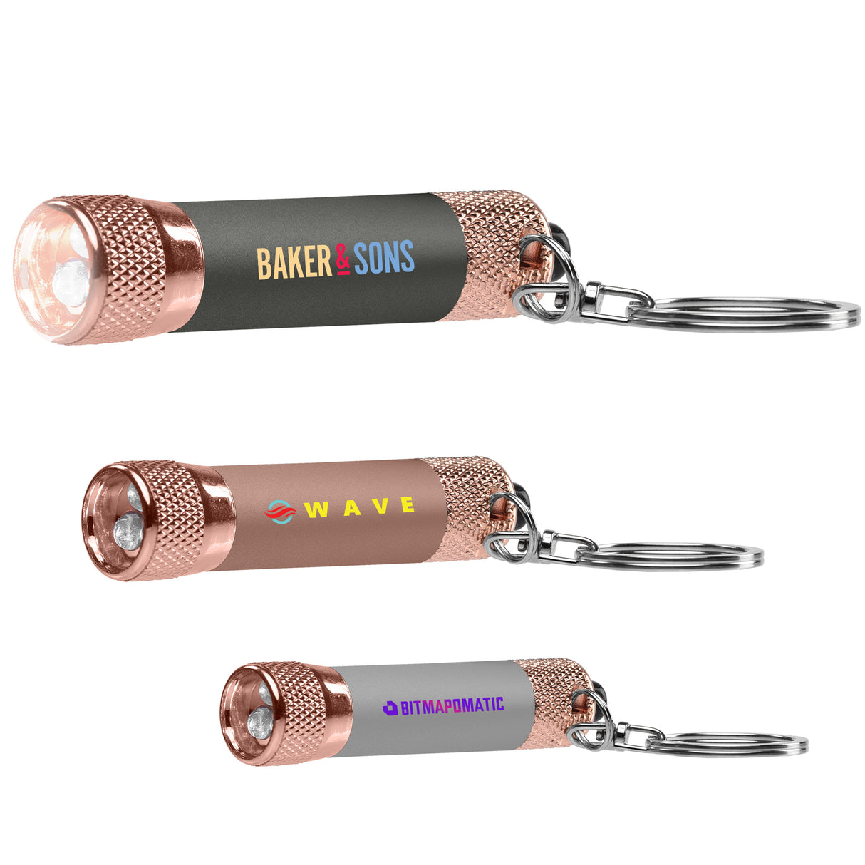 Chroma Softy Rose Gold Metallic - LED Flashlight with Keyring - ColorJet