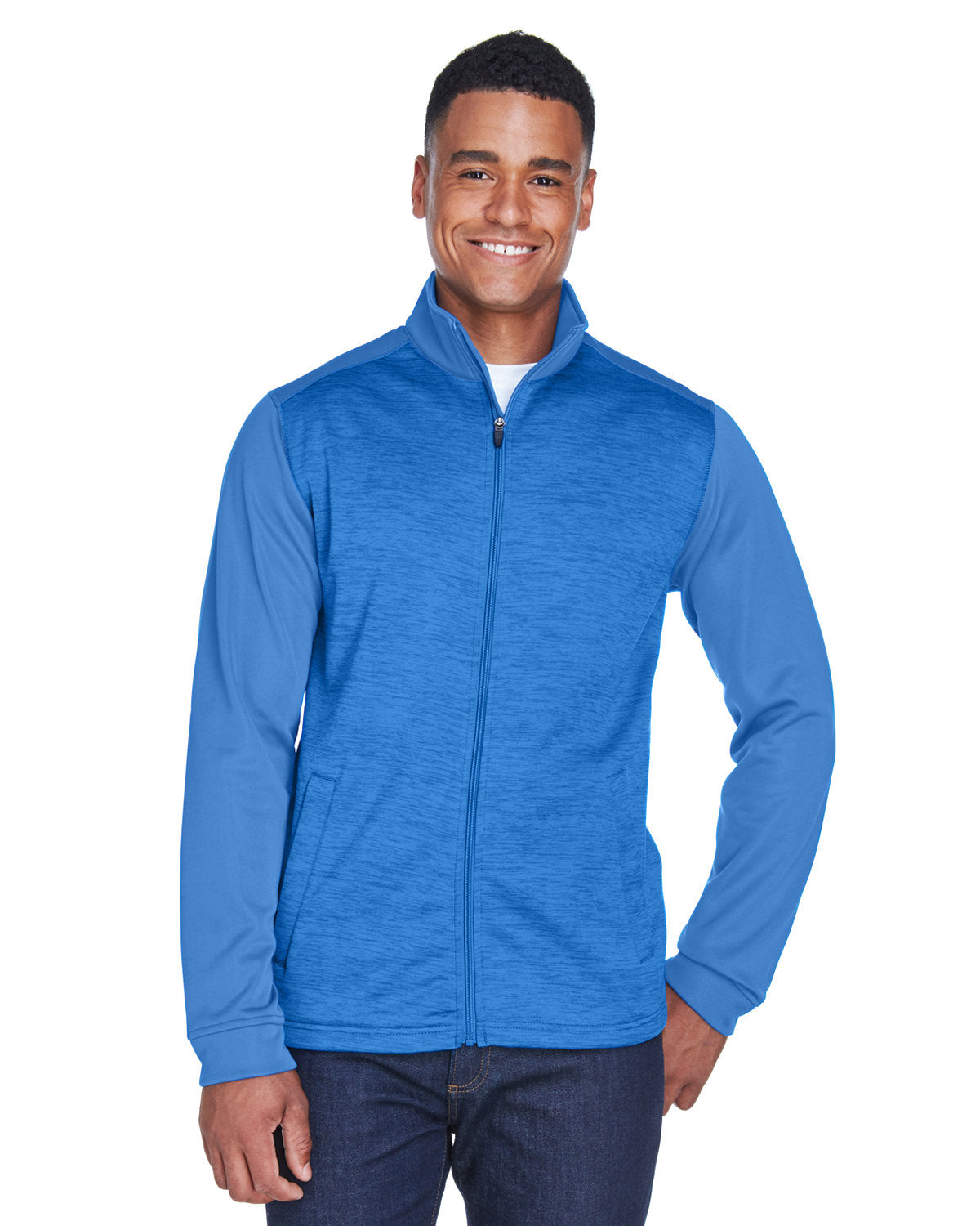 DEVON AND JONES Men's Newbury Colorblock Mélange Fleece Full-Zip