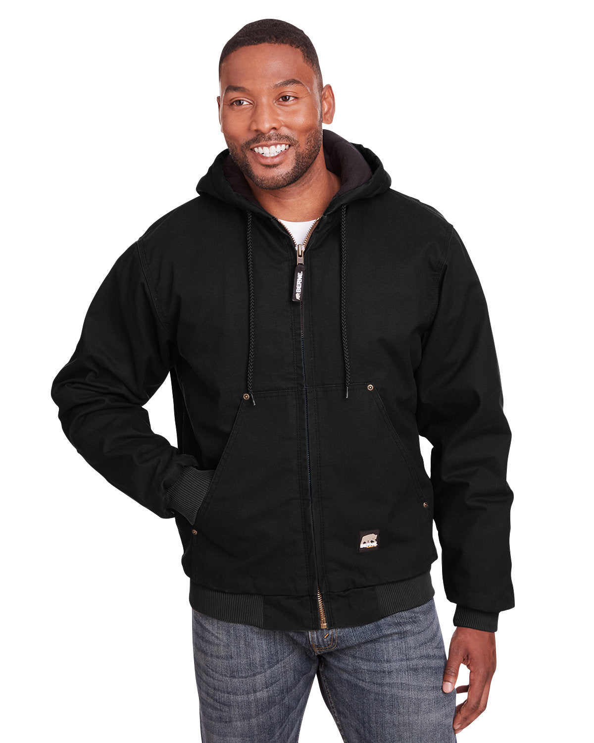 000102 Berne Apparel Men's Highland Washed Cotton Duck Hooded Jacket