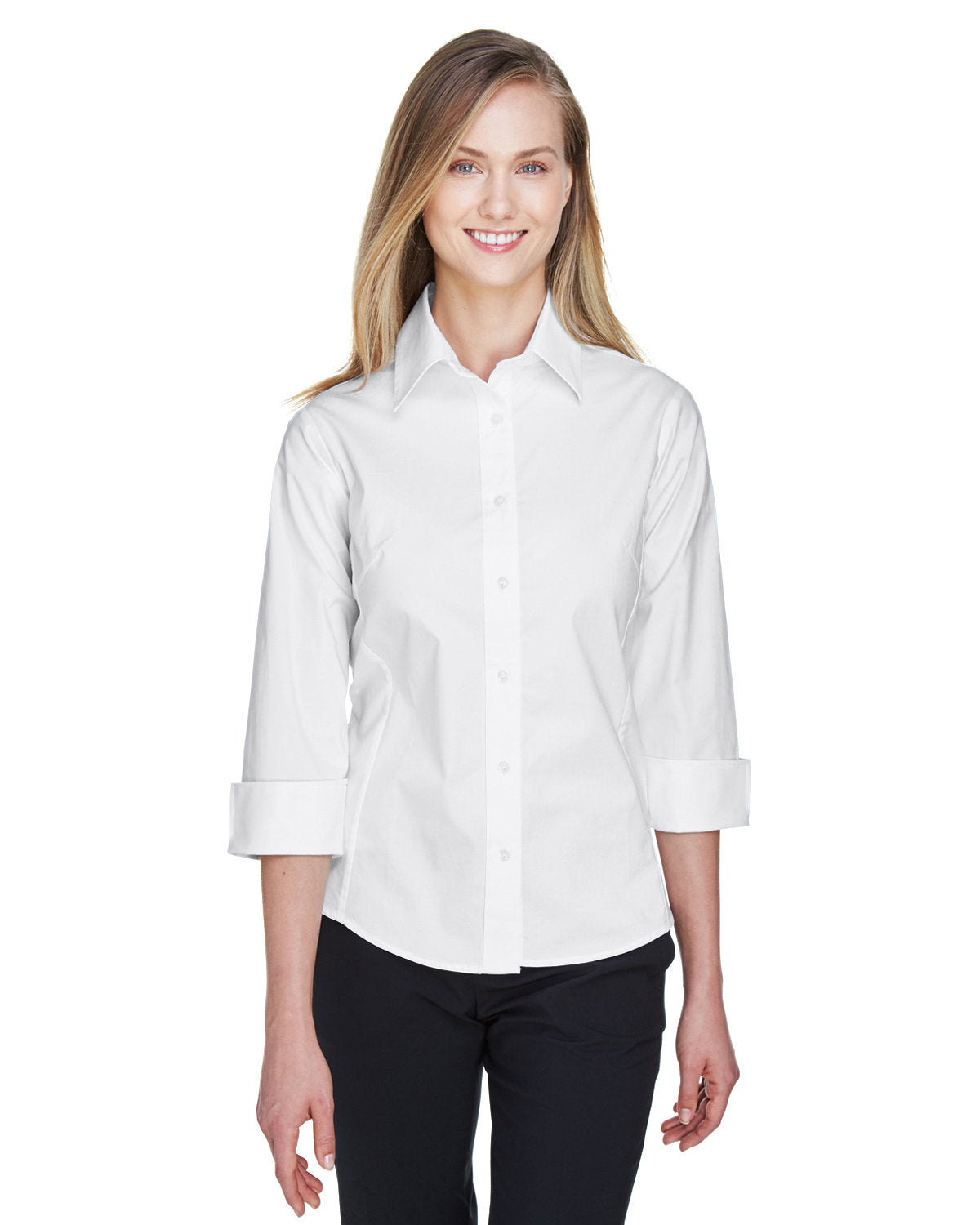 DEVON AND JONES Ladies' Perfect Fit? 3/4-Sleeve Stretch Poplin Blouse