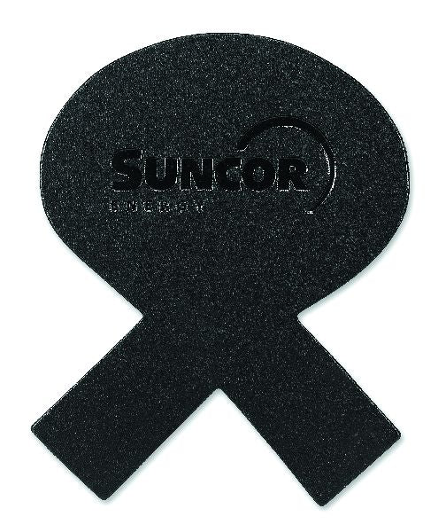 Ribbon Shaped single coaster black, Thick European Bonded Leather - no backing