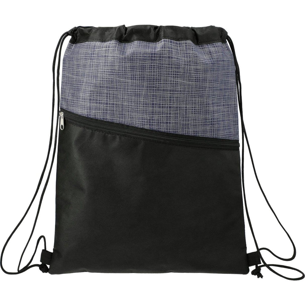 Cross Weave Zippered Drawstring Bag