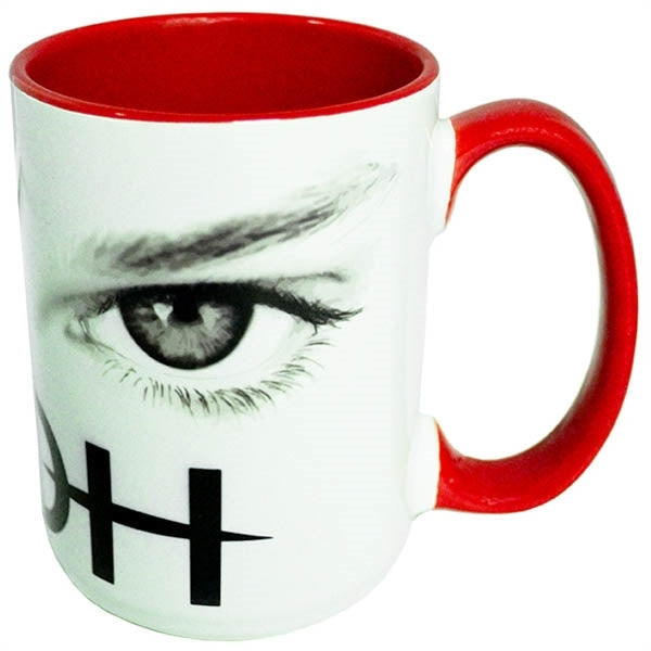Hinton 14oz 2tone white/red Sublimation mug in Ripple brown gift box