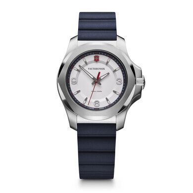 I.N.O.X. V White Dial Watch w/Blue Rubber Strap