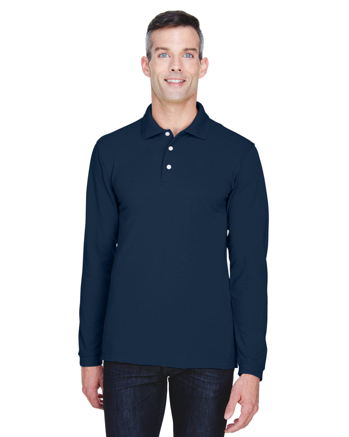 Harriton Men's 5.6 oz. Easy Blend Long-Sleeve Polo