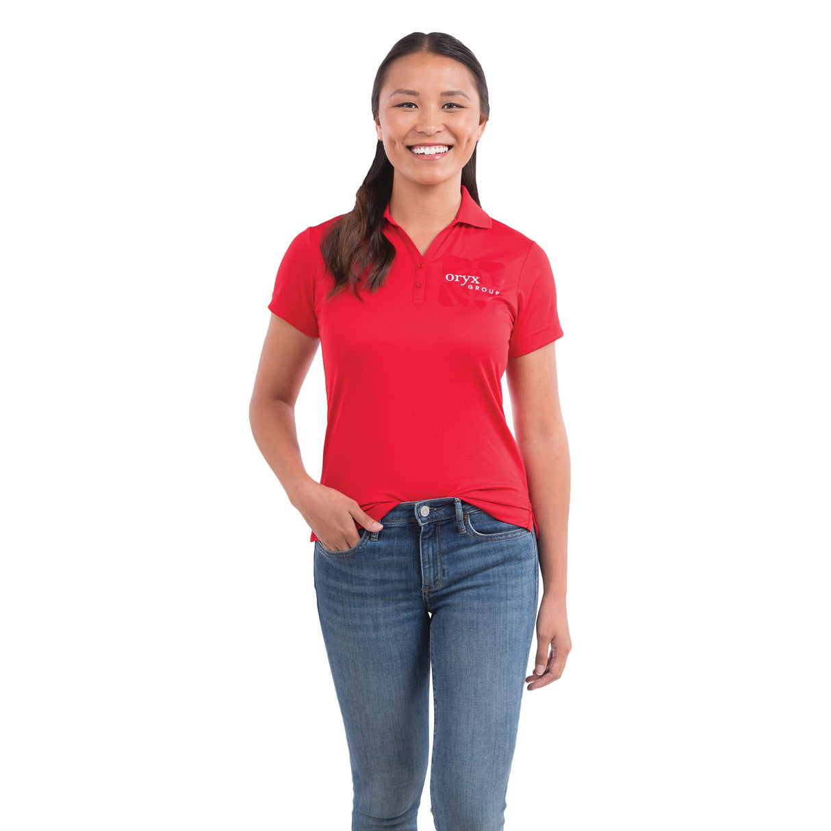 Women's MORENO TEXT MICRO SS POLO