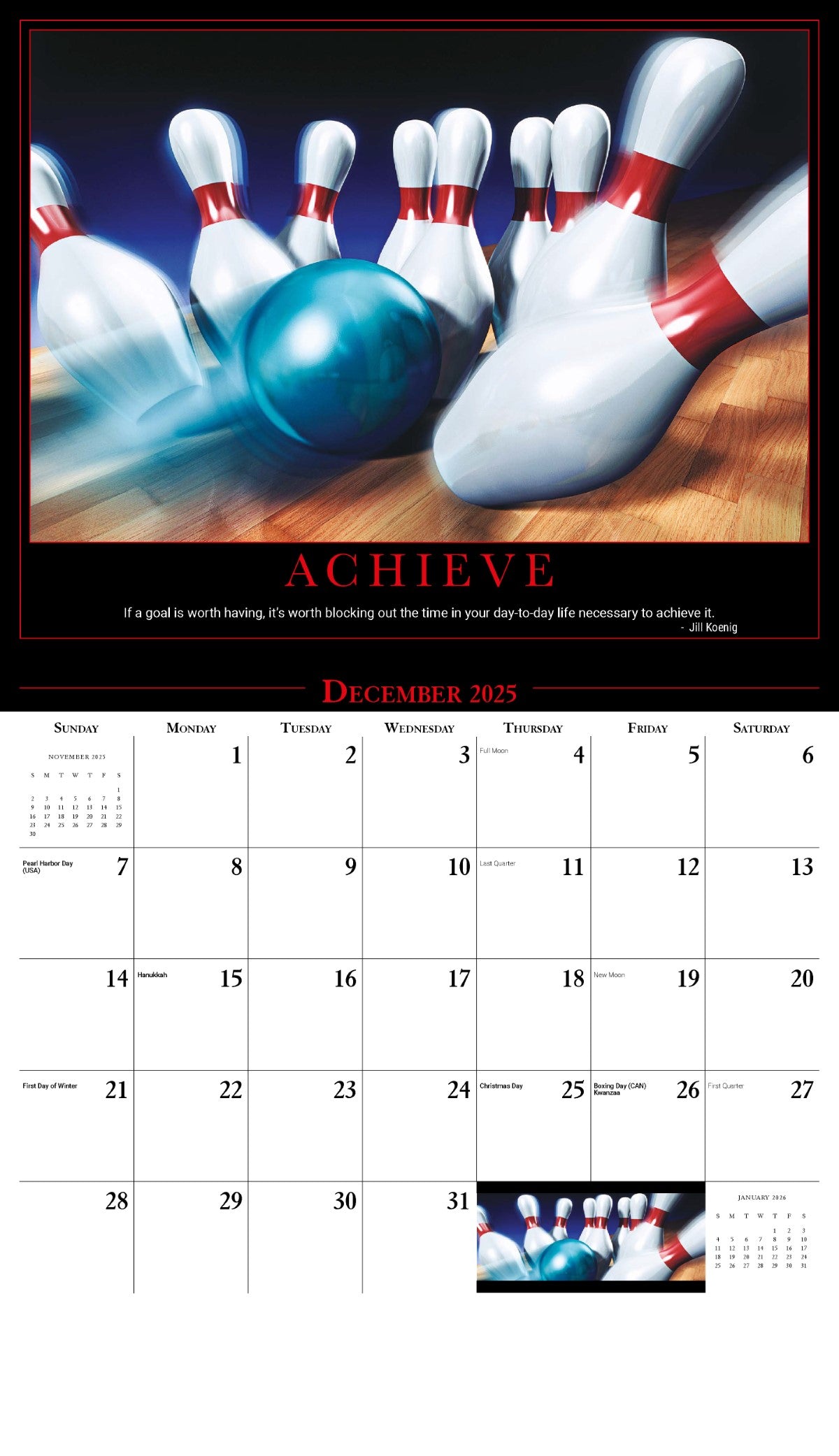 Galleria Wall Calendar 2025 Motivation