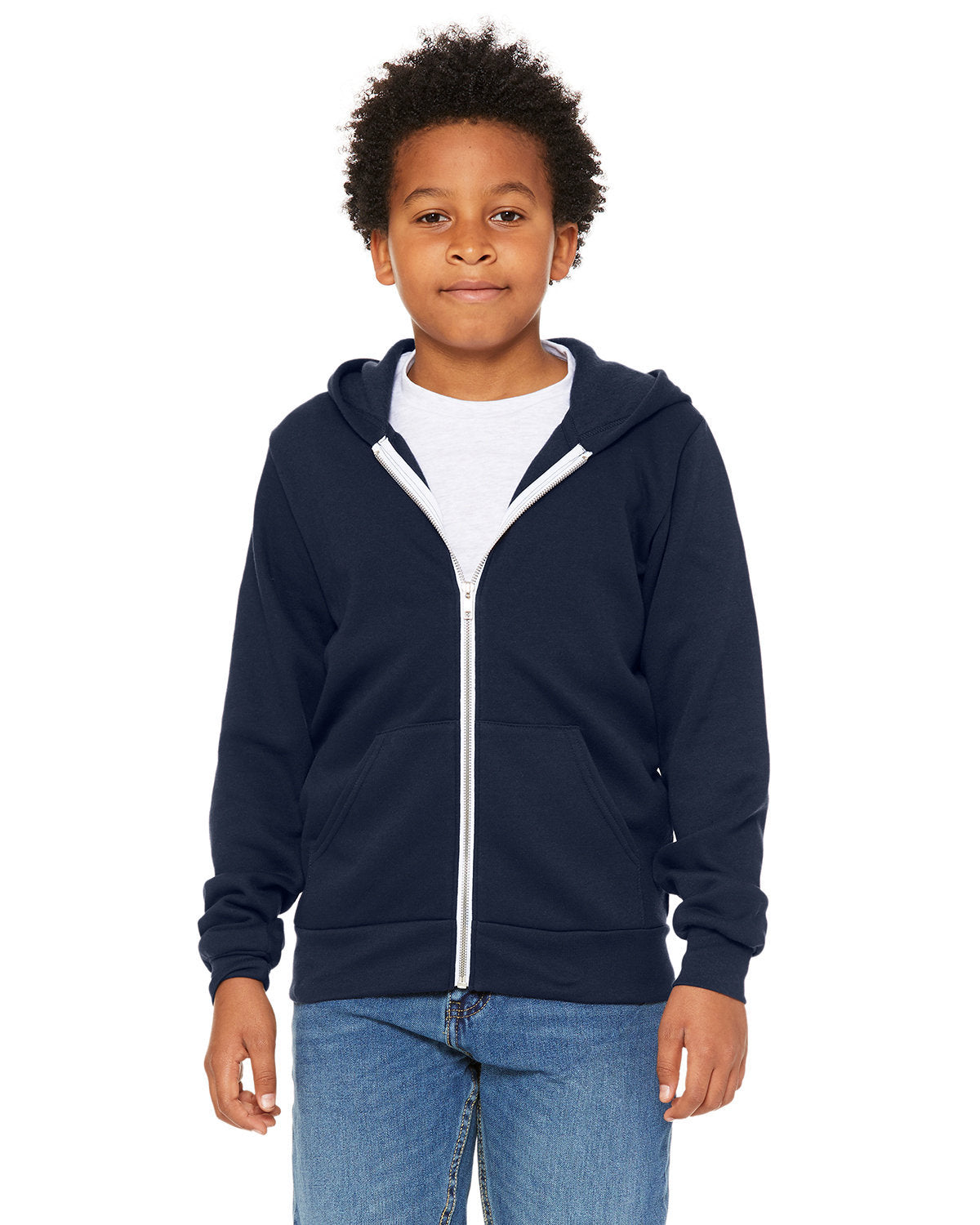BELLA+CANVAS Youth Sponge Fleece Full-Zip Hooded Sweatshirt