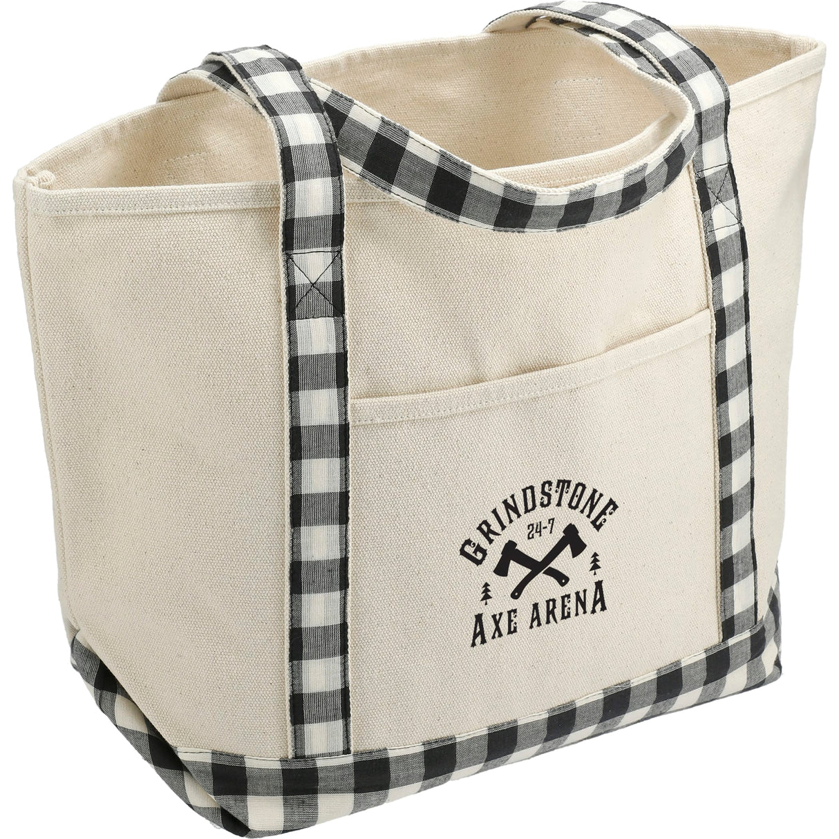 Buffalo Plaid 18oz Cotton Boat Tote