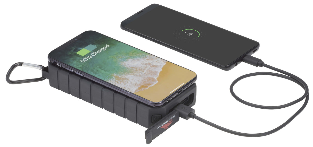 High Sierra IPX 5 Solar Fast Wireless Power Bank