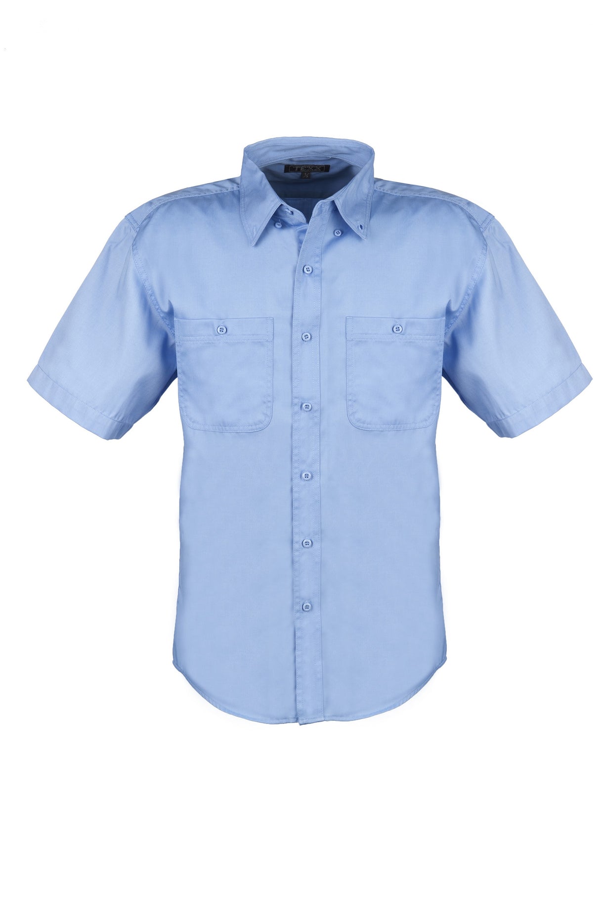 Men's Cotton Blend Twill Short Sleeve Shirt Tall (BLUE) (LT-3XLT)